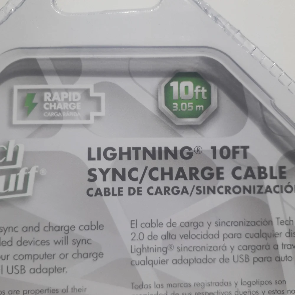 USB Rapid phone charger cable, 10 feet long for iPhone,iPad,